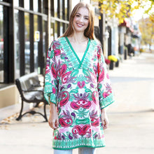 Load image into Gallery viewer, Green Paisley Printed Cover Up Dress
