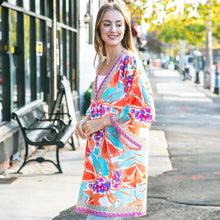 Load image into Gallery viewer, Orange Floral Printed Cover Up Dress
