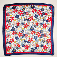 Load image into Gallery viewer, Navy Flower Pattern Scarf
