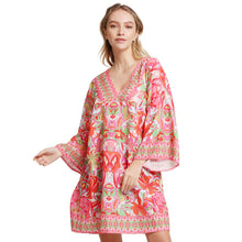 Load image into Gallery viewer, Orange Floral Printed Cover Up Dress
