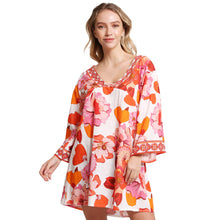 Load image into Gallery viewer, Orange Floral Printed Cover Up Dress
