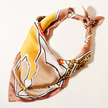 Load image into Gallery viewer, Mustard Abstract Horse Printed Scarf
