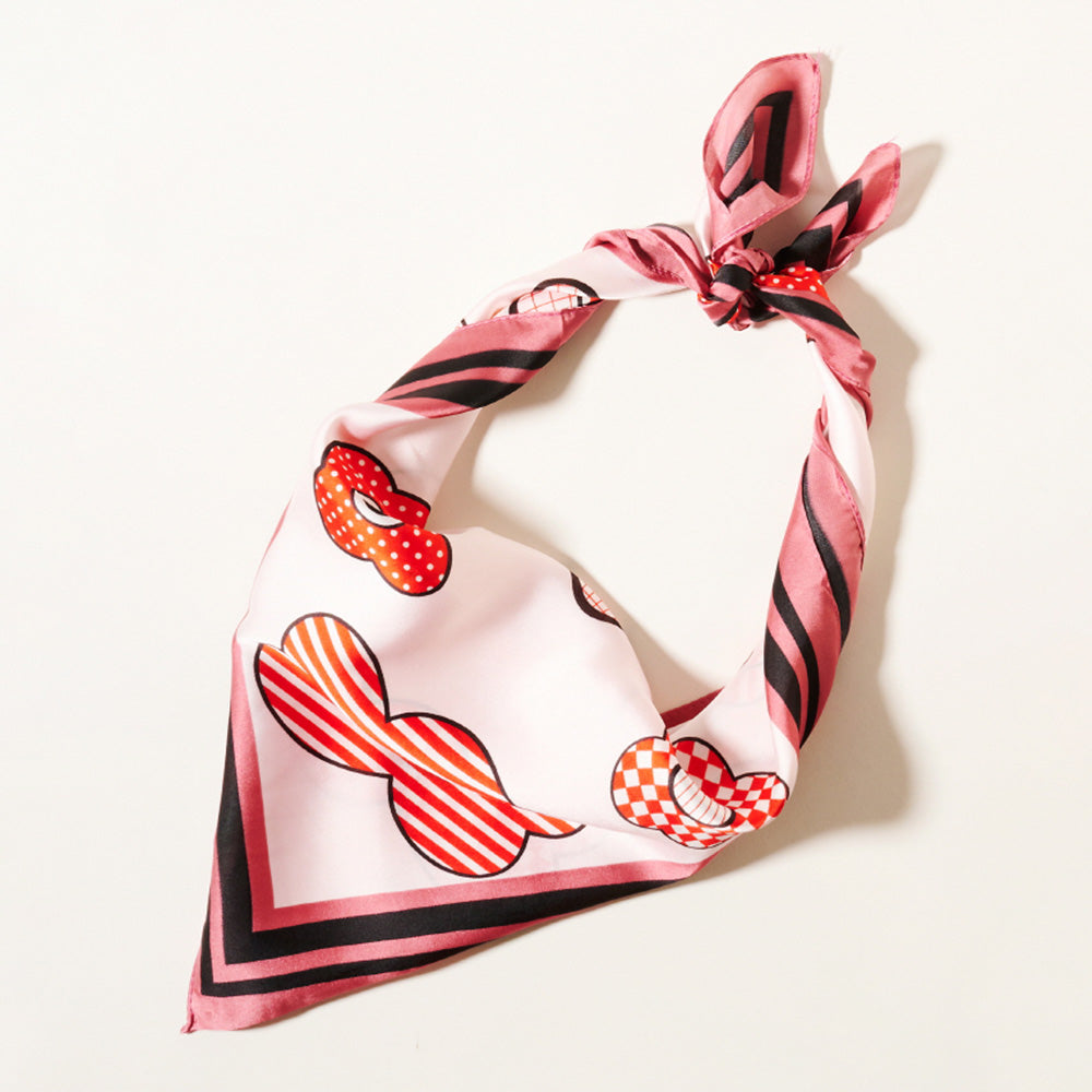 Pink Flower Pattern Printed Scarf