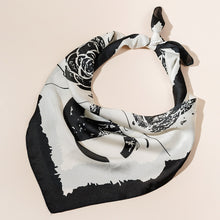 Load image into Gallery viewer, Black Flower Print Scarf
