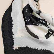 Load image into Gallery viewer, Black Flower Print Scarf
