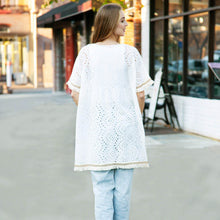 Load image into Gallery viewer, White Braided V Neck Lace Cover Up Dress
