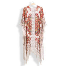 Load image into Gallery viewer, Beige Mandala Cover Up With Tassels
