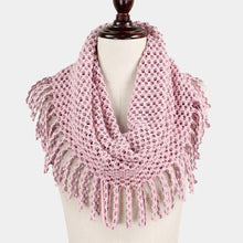 Load image into Gallery viewer, Pink Mini Tube Fringe Scarf
