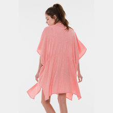 Load image into Gallery viewer, Pink Solid Color Ripped Drawstring Cover Up Kimono Cardigan
