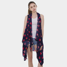 Load image into Gallery viewer, Navy Fox Pattern Cover Up Vest
