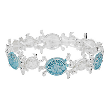 Load image into Gallery viewer, Silver Sea Turtle Stretch Bracelet
