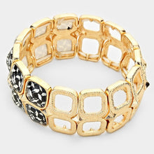Load image into Gallery viewer, White 2Row faceted plate stretch bracelet

