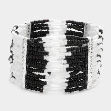 Load image into Gallery viewer, Silver Thick Seed Bead Stretch Bracelet
