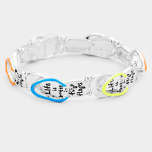 Load image into Gallery viewer, Silver &#39;Life is Better In Flip Flops&#39; Metal Stretch Bracelet
