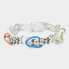 Load image into Gallery viewer, Silver &#39;Life is Better In Flip Flops&#39; Metal Stretch Bracelet
