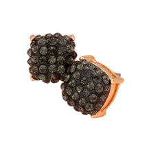 Load image into Gallery viewer, Black Stone Embellished Square Stud Earrings
