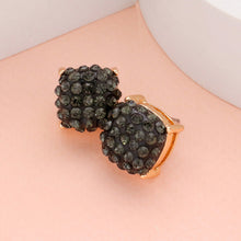 Load image into Gallery viewer, Black Stone Embellished Square Stud Earrings
