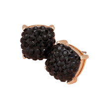 Load image into Gallery viewer, Black Stone Embellished Square Stud Earrings
