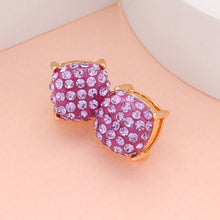 Load image into Gallery viewer, Lavender Stone Embellished Square Stud Earrings
