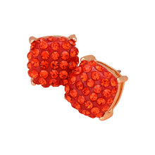 Load image into Gallery viewer, Orange Stone Embellished Square Stud Earrings
