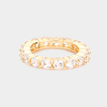 Load image into Gallery viewer, Gold CZ Round Accented Band Ring
