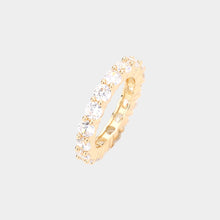 Load image into Gallery viewer, Gold CZ Round Accented Band Ring
