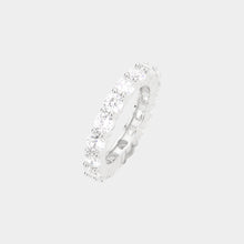 Load image into Gallery viewer, Silver CZ Round Accented Band Ring
