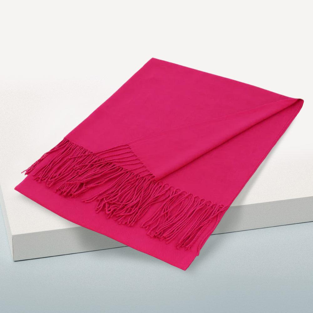 Pink Solid Color Pashmina Scarf Shawl