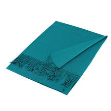 Load image into Gallery viewer, Teal Solid Color Pashmina Scarf Shawl
