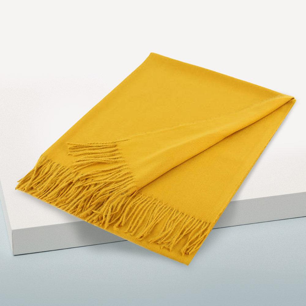 Mustard Solid Color Pashmina Scarf Shawl