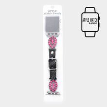 Load image into Gallery viewer, Silver Embossed Teardrop Pink Coral Apple Watch Band
