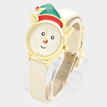 Load image into Gallery viewer, White Rudolph Dial with Christmas Hat Watch
