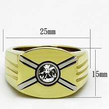 Load image into Gallery viewer, Anillo Color Oro Para Hombres y Ninos de Acero Inoxidable con X - Jewelry Store by Erik Rayo
