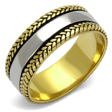 Anillo Color Oro Para Hombres y Ninos de Acero Inoxidable Estilo Cuerda Torzal - Jewelry Store by Erik Rayo