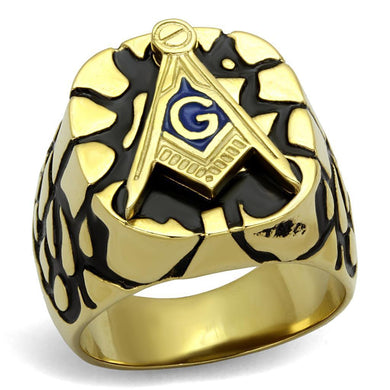 Anillo Color Oro Para Hombres y Ninos de Acero Inoxidable Estilo Masonico Pepita - Jewelry Store by Erik Rayo