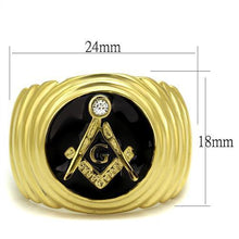 Load image into Gallery viewer, Anillo Color Oro Para Hombres y Ninos de Acero Inoxidable Poder Masonico - Jewelry Store by Erik Rayo
