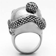 Load image into Gallery viewer, Anillo Color Plata Para Hombres y Ninos de Acero Inoxidable Calavera y Serpiente - Jewelry Store by Erik Rayo
