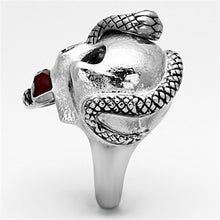 Load image into Gallery viewer, Anillo Color Plata Para Hombres y Ninos de Acero Inoxidable Calavera y Serpiente - Jewelry Store by Erik Rayo
