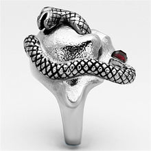 Load image into Gallery viewer, Anillo Color Plata Para Hombres y Ninos de Acero Inoxidable Calavera y Serpiente - Jewelry Store by Erik Rayo
