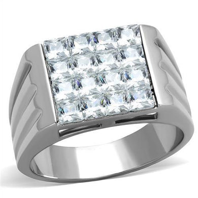 Anillo Color Plata Para Hombres y Ninos de Acero Inoxidable Diamantes Corte Princesa - Jewelry Store by Erik Rayo
