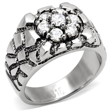 Anillo Color Plata Para Hombres y Ninos de Acero Inoxidable Diamantes en Pepita - Jewelry Store by Erik Rayo