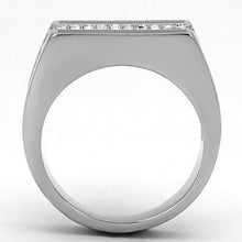 Load image into Gallery viewer, Anillo Color Plata Para Hombres y Ninos de Acero Inoxidable Lineas Gruesas Diamante y Onyx - Jewelry Store by Erik Rayo
