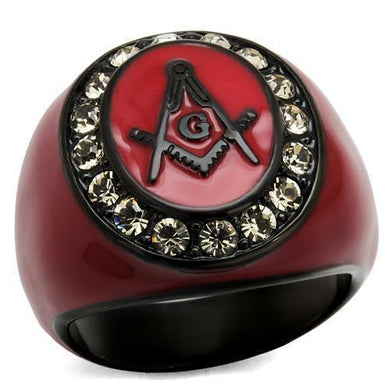 Anillo Color Rojo Para Hombres y Ninos de Acero Inoxidable Sencillo Logo Masonico - Jewelry Store by Erik Rayo