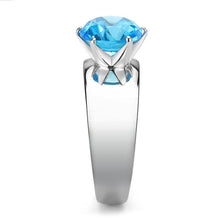 Load image into Gallery viewer, Aquamarine Blue Silver Womens Ring Solitaire 316L Stainless Steel Zircoin Anillo Azul y Plata Para Mujer Solitario Acero Inoxidable - Jewelry Store by Erik Rayo

