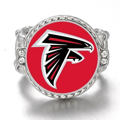 Atlanta Falcons Ring Adjustable Jewelry Silver Plated Mens Womens Chain Football NFL Team - One Size Fits All - ErikRayo.com