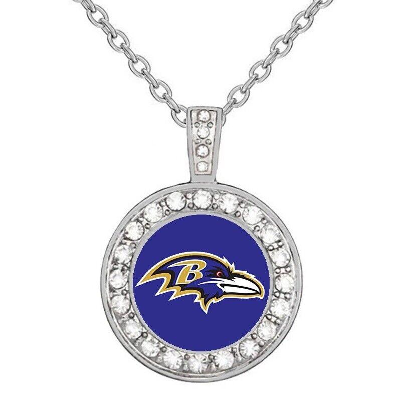 Baltimore Ravens Necklace Mens Womens 925 Sterling Silver Necklace Football Gift D18 - ErikRayo.com