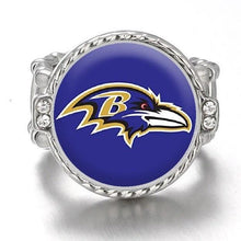 Load image into Gallery viewer, Baltimore Ravens Ring Adjustable Jewelry Silver Plated Mens Womens Chain Football NFL Team - One Size Fits All - ErikRayo.com
