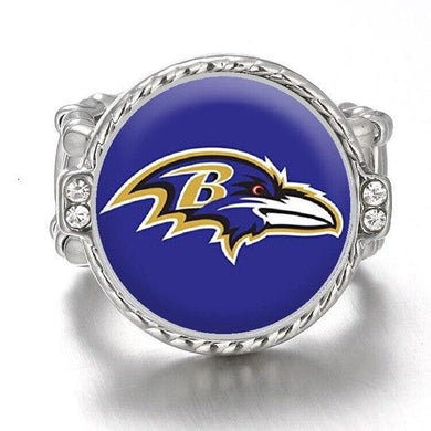 Baltimore Ravens Ring Adjustable Jewelry Silver Plated Mens Womens Chain Football NFL Team - One Size Fits All - ErikRayo.com