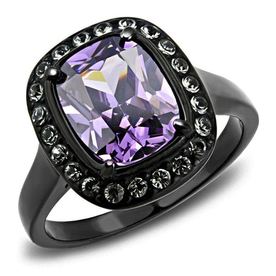 Black Womens Ring Anillo Para Mujer y Ninos Unisex Kids 316L Stainless Steel Ring with AAA CZ in Amethyst - Jewelry Store by Erik Rayo