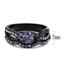 Load image into Gallery viewer, Black Womens Ring Anillo Para Mujer y Ninos Unisex Kids 316L Stainless Steel Ring with AAA Grade CZ in Amethyst - Jewelry Store by Erik Rayo
